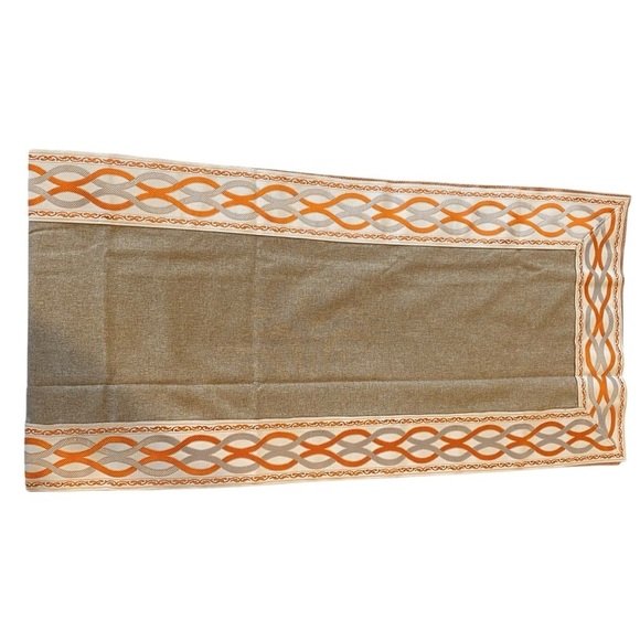 NWT ARTABLE Rectangle Tan Orange Cream Table Runner 16" X 70" - Picture 4 of 6